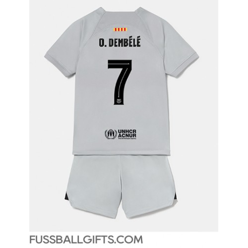 Barcelona Ousmane Dembele #7 Fußballbekleidung 3rd trikot Kinder 2022-23 Kurzarm (+ kurze hosen)